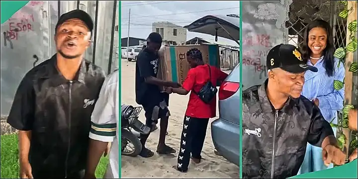 Viral Fish Pie Seller Screams after Opening a Gift 