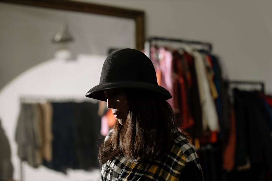 Woman in Black Fedora Hat